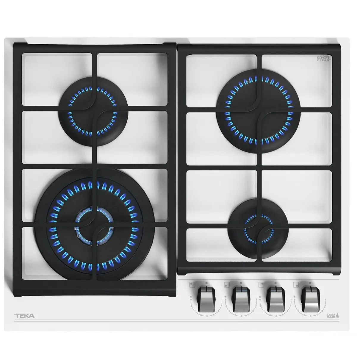 TEKA - Encimera Gas Licuado 4 Platos Blanco GZC 64320 XBB WH