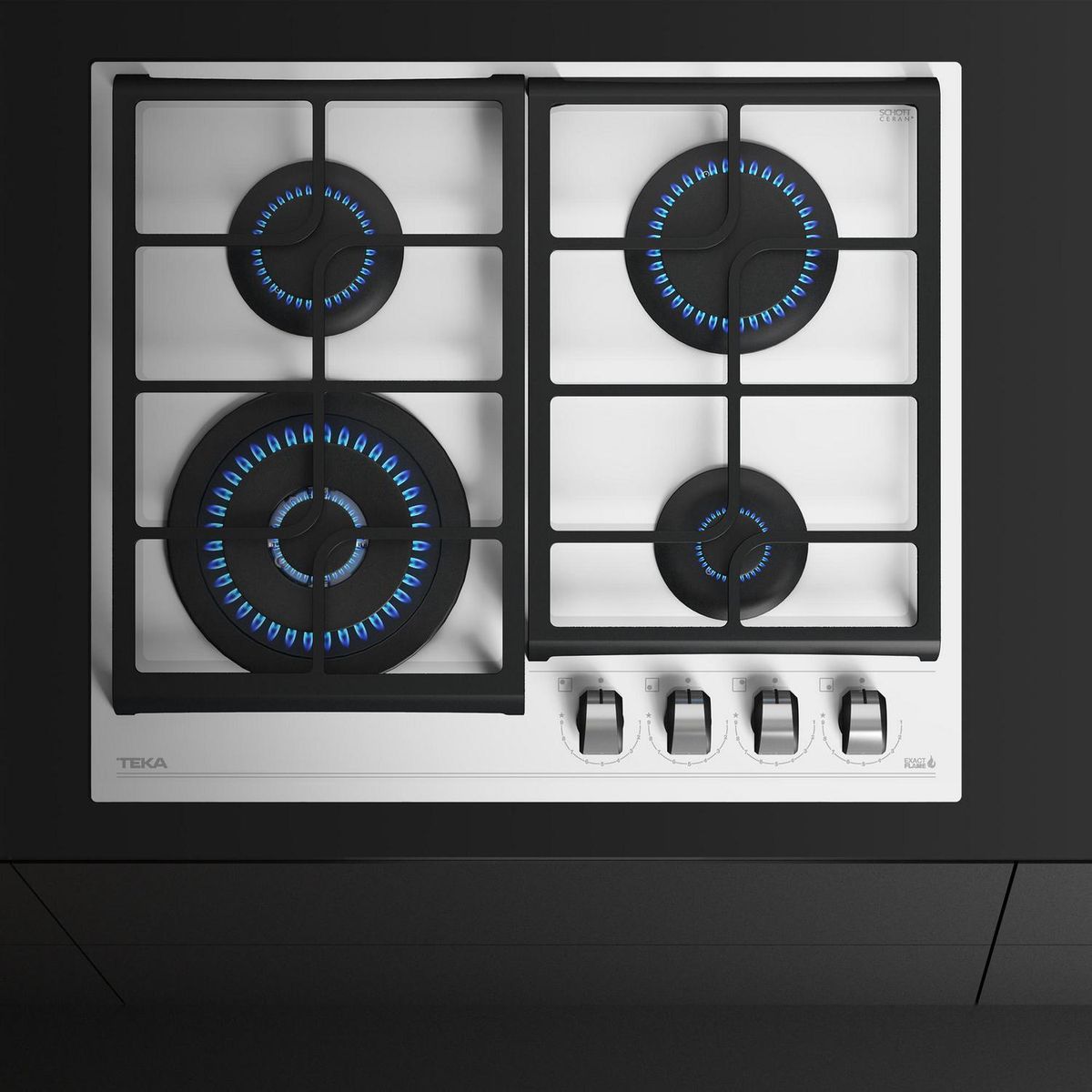 TEKA - Encimera Gas Licuado 4 Platos Blanco GZC 64320 XBB WH