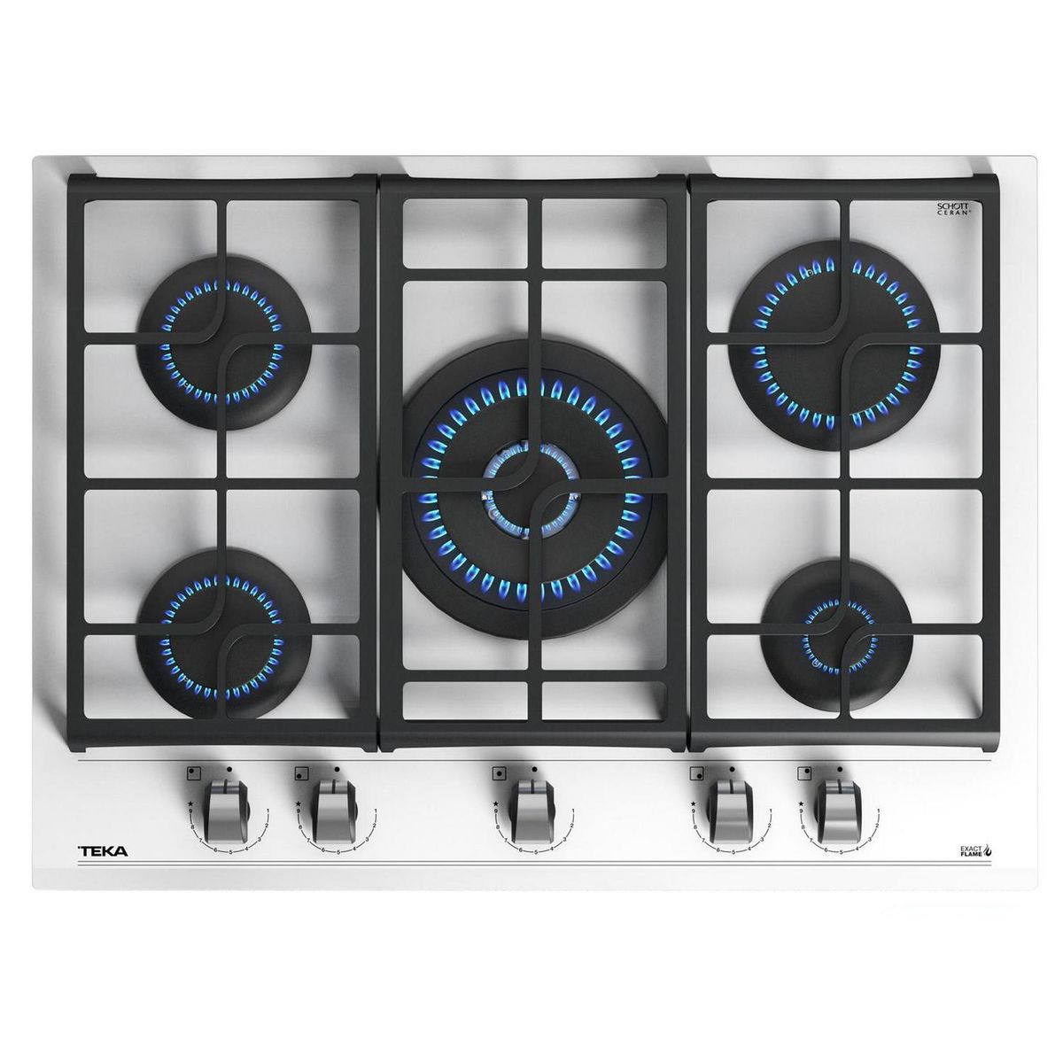 TEKA - Encimera Gas Licuado 5 Platos Blanco GZC 75330 XBB