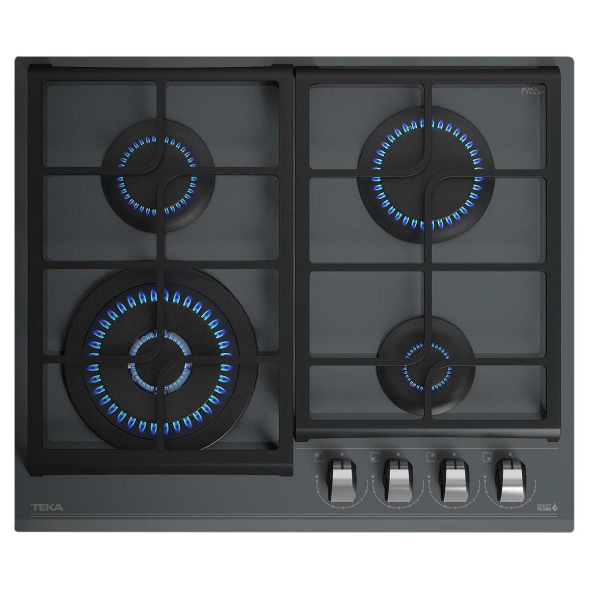 TEKA - Encimera Gas Licuado 4 Platos Gris GZC 64320 XBB