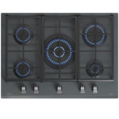 Encimera cristal gas 5 platos gris