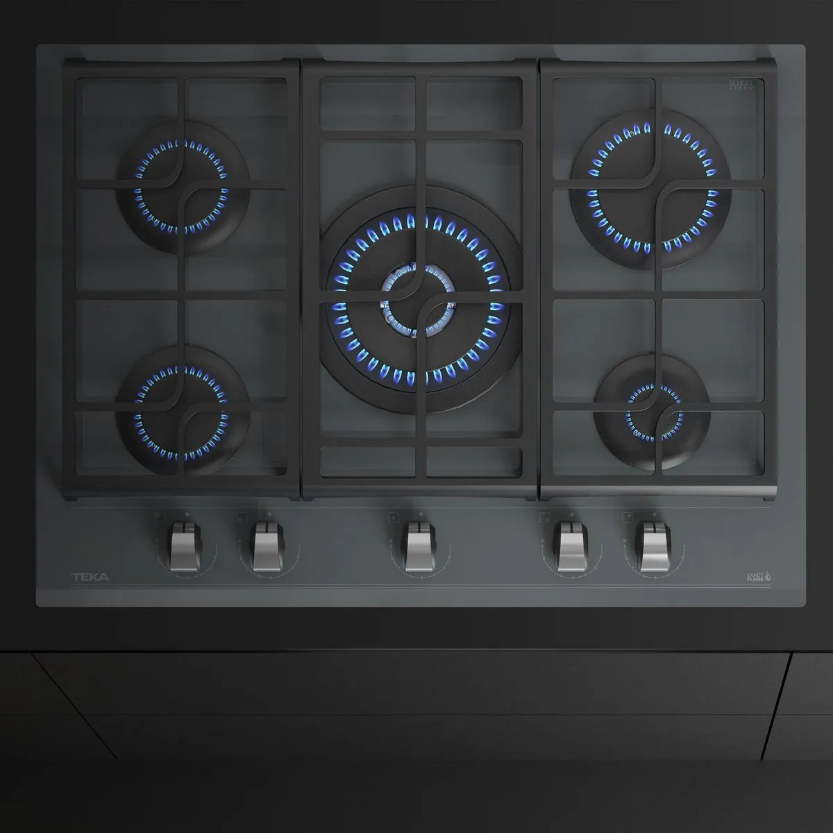 TEKA - Encimera Gas Licuado 5 Platos Gris GZC 75330 XBB