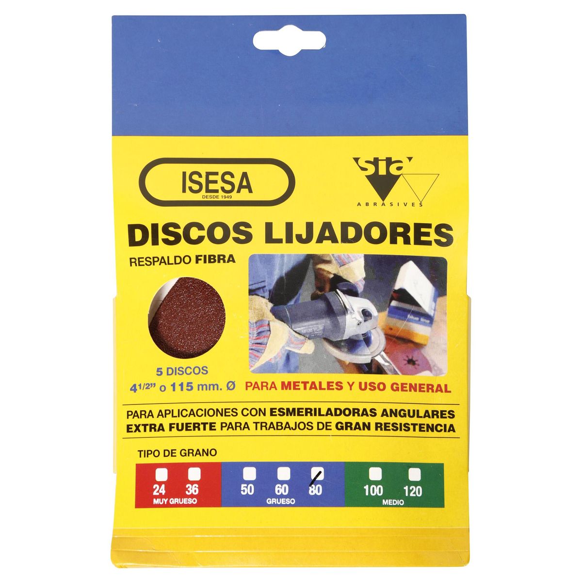 SIA - Disco Lija 4 1/2" Óxido De Aluminio