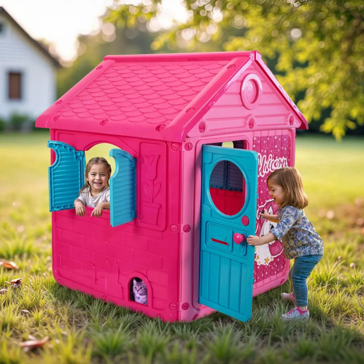 KIDSCOOL - Mi Primera Casa de Juegos Unicornio 110x104x122.5 cm Rosado Desde 2 años