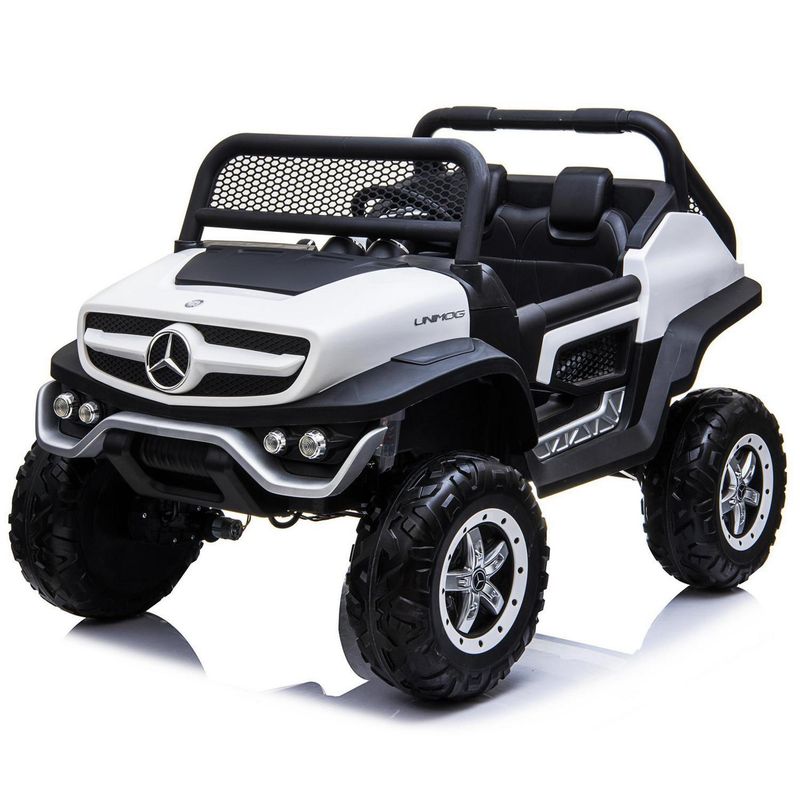 KIDSCOOL - Buggy Unimog blanco 4 motores licencia Mercedes Benz