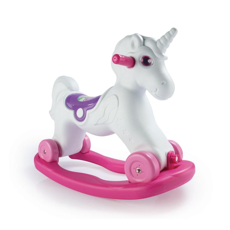 Balancín 2 en 1 Unicornio 30x52x70 cm Blanco Desde 2 años