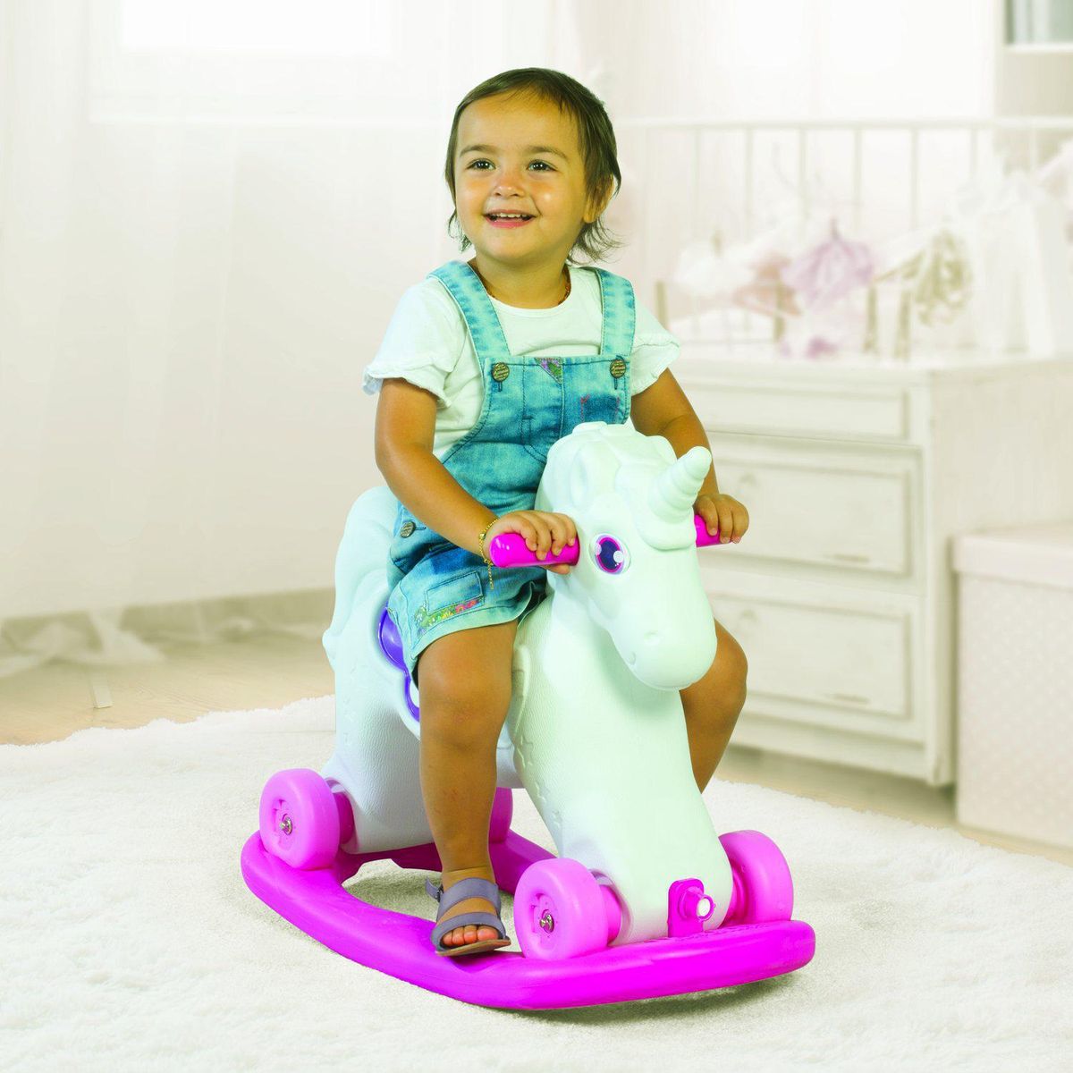 KIDSCOOL - Balancin 2 en 1 Unicornio 30x52x70 cm Blanco Desde 2 años