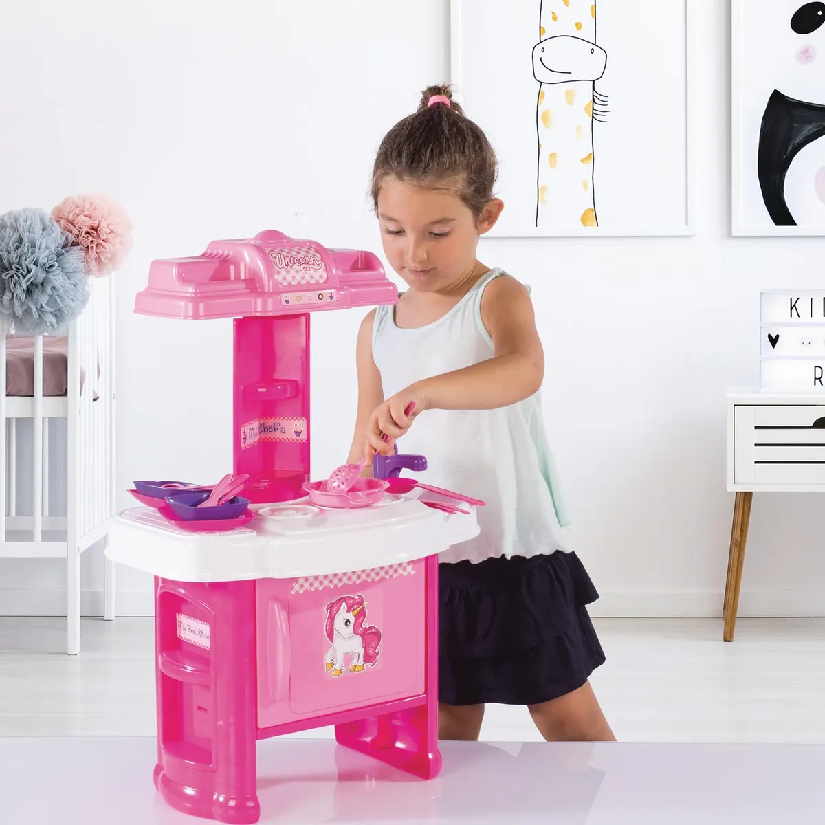 KIDSCOOL - Set de cocina Unicornio con accesorios