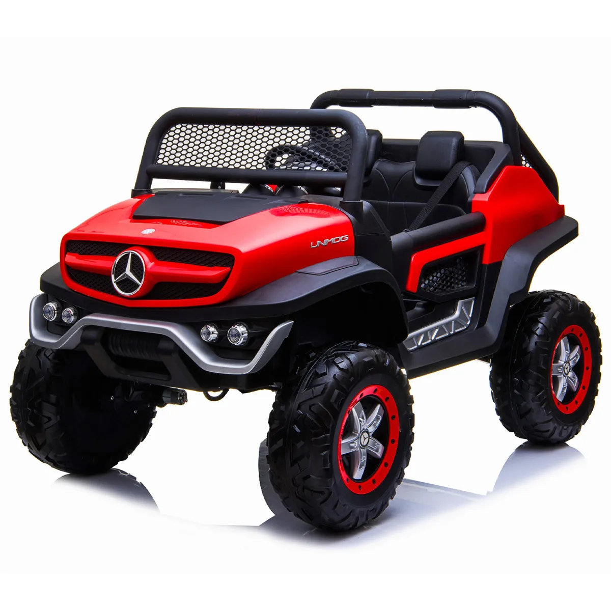 KIDSCOOL - Buggy Unimog rojo 4 motores licencia Mercedes Benz