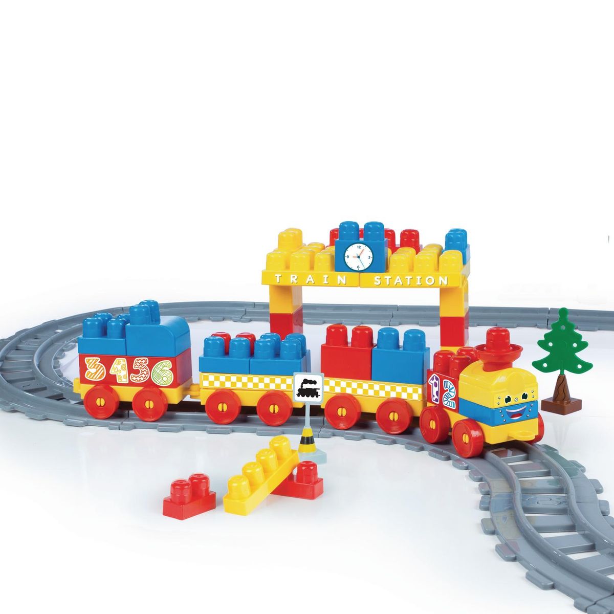 KIDSCOOL - Set Bloques Tren Didáctico 89 Piezas Con Accesorios Urbanos