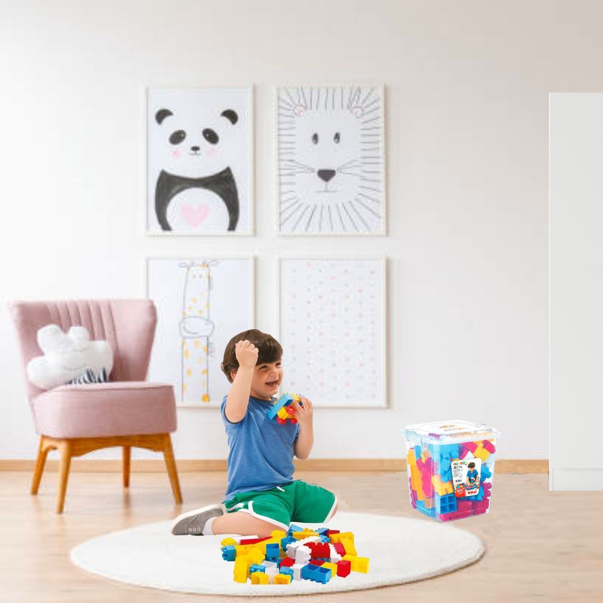 KIDSCOOL - Set blocks didáctico encaje Jumbo 100 pcs