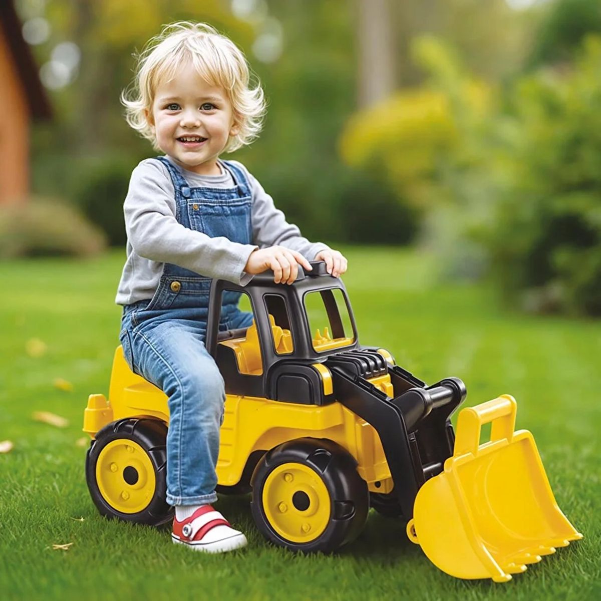 KIDSCOOL - Correpasillo Retroexcavadora Max power Amarillo Desde 18 meses