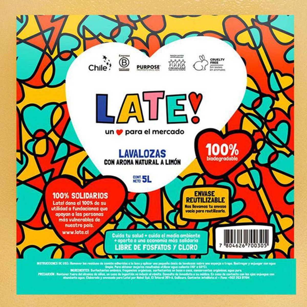 LATE HARVEST - Lavalozas biodegradable 5 litros con aroma a limón