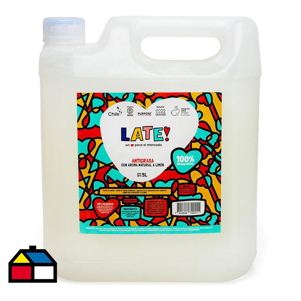 LATE HARVEST - Antigrasa Biodegradable Late Limón 5 Litros Cocina