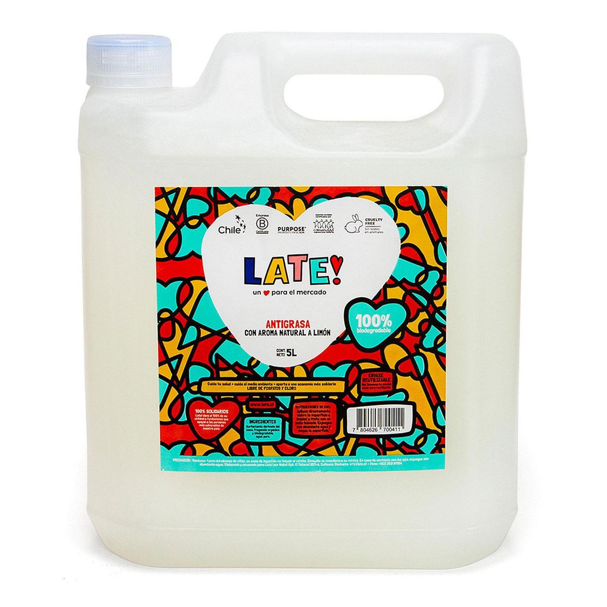 LATE HARVEST - Antigrasa Biodegradable Late Limón 5 Litros Cocina