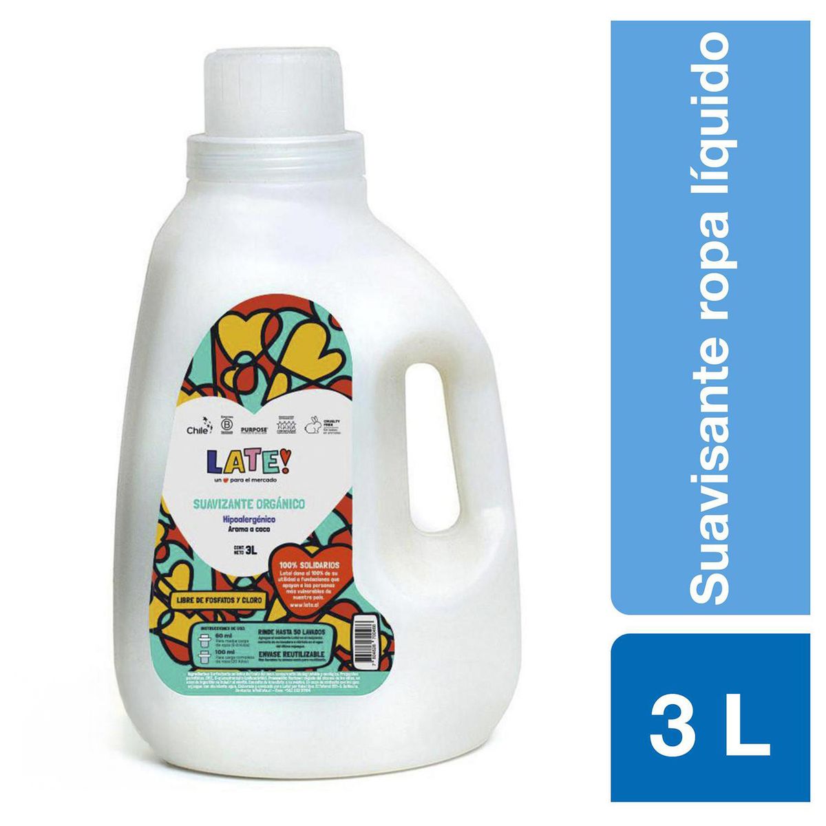 LATE HARVEST - Suavizante orgánico 3 litros con aroma a coco