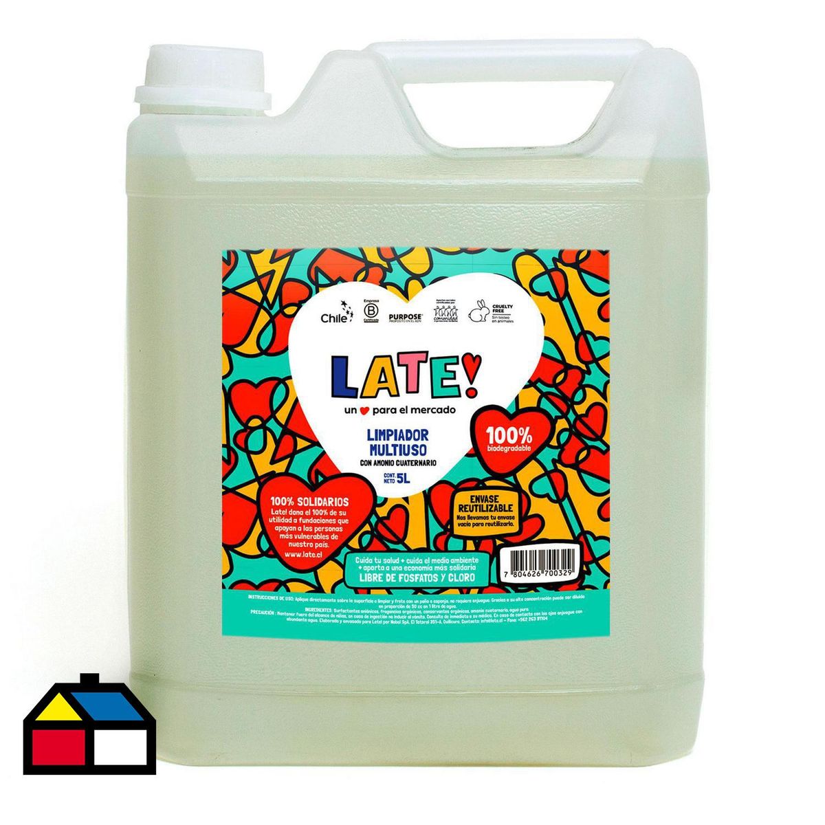 LATE HARVEST - Limpiador Multiuso Biodegradable Late Lavanda 5 Litros Desinfectante
