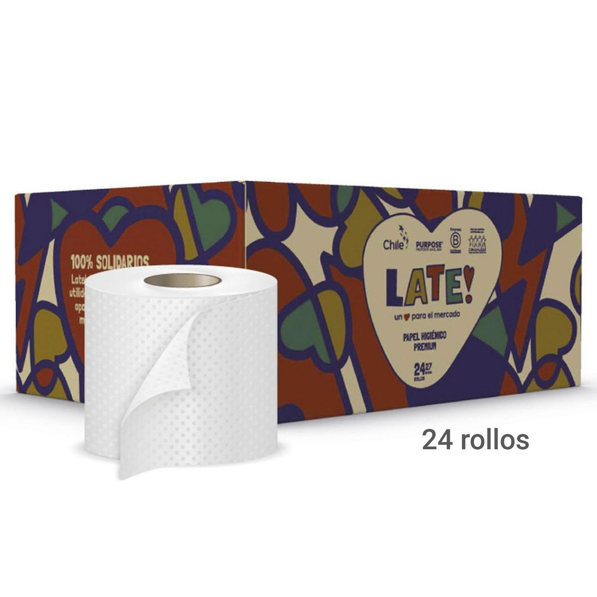 LATE - Papel Higiénico Doble hoja 24 Rollos x 27 m