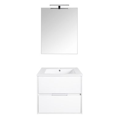 Mueble 80x45x60 2C +  cubierta loza + espejo + foco led