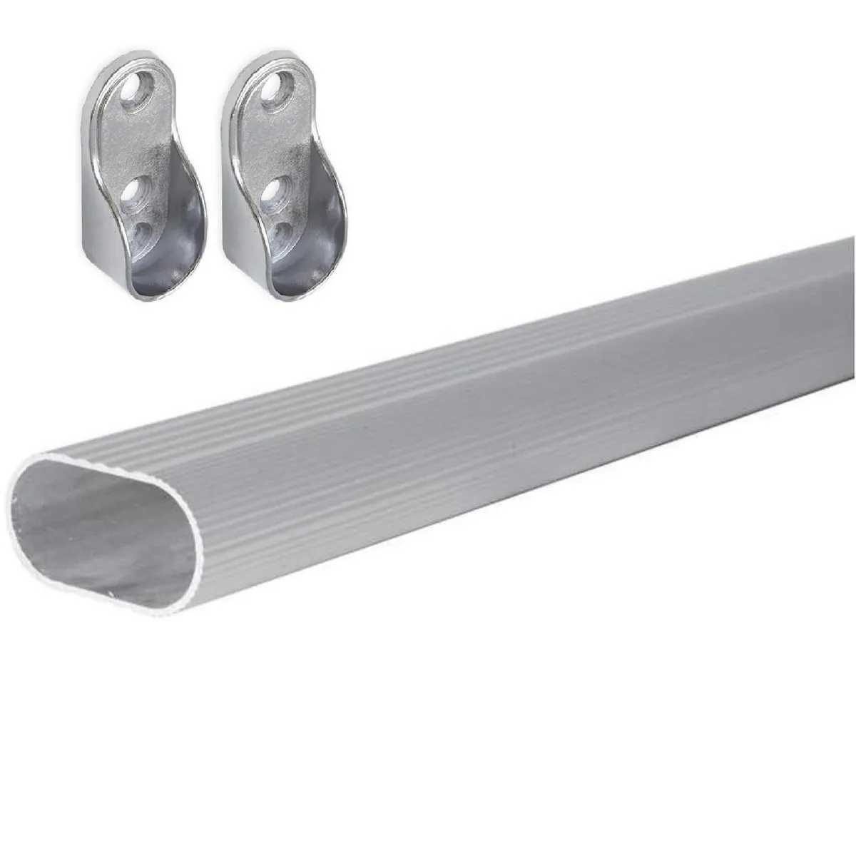 HBT - Barra clóset con soportes 1 metro aluminio