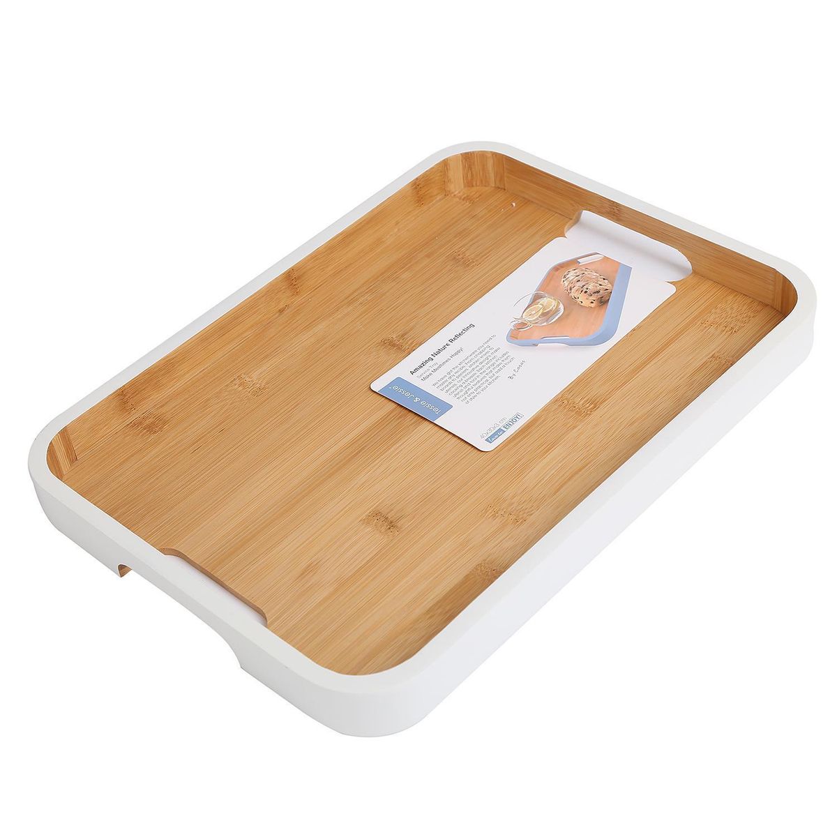 IMPORTADORA USA - Bandeja de Servir Bambú Rectangular 40x40 cm Café