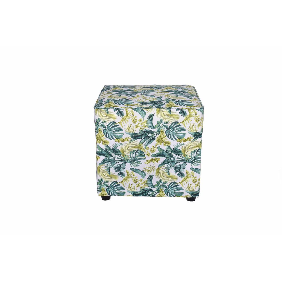 MASEL - Pouf Florencia kingston blanco 50x50x43 Cm