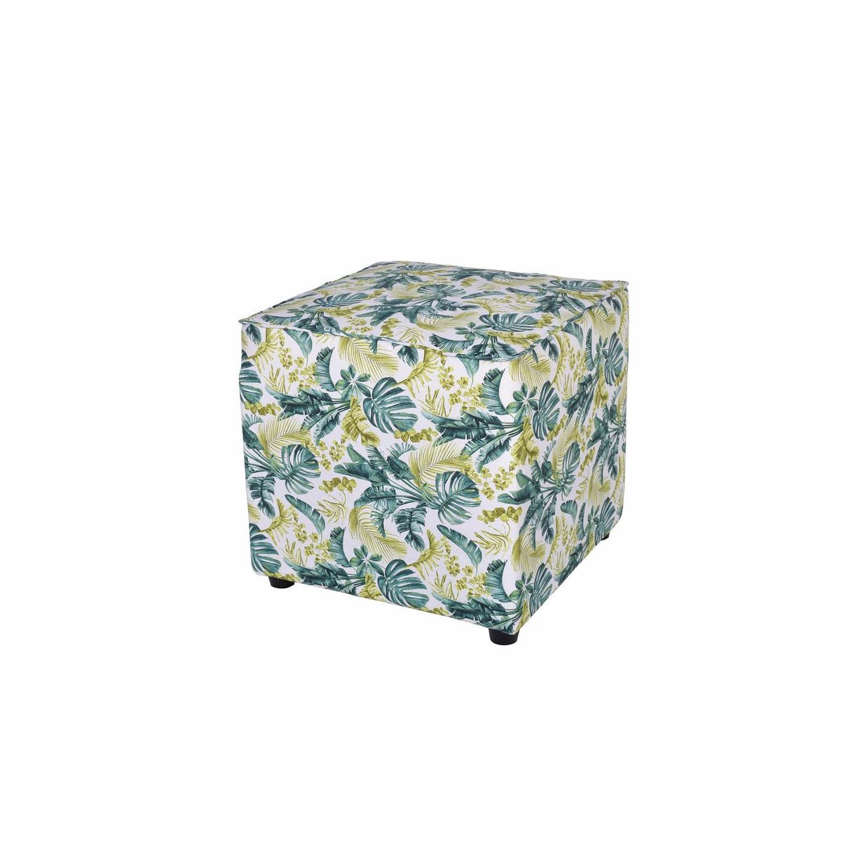 MASEL - Pouf Florencia kingston blanco 50x50x43 Cm