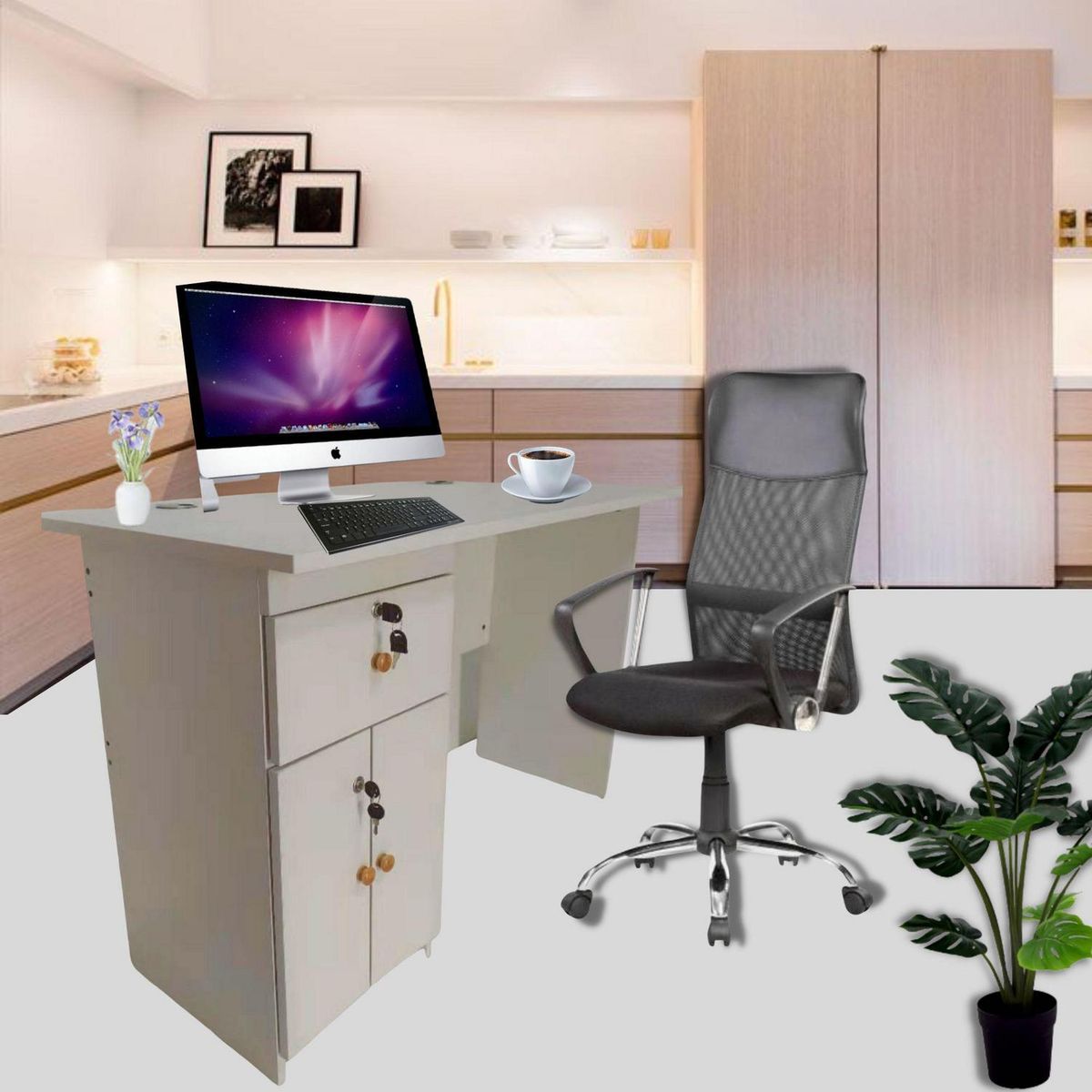 GENERICO - Escritorio Oficina Blanco 55x77x120 cm