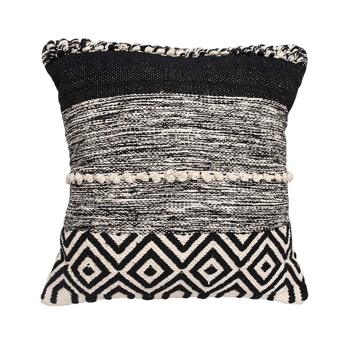 MERIGGI - Cojín étnico negro 45x45 cm