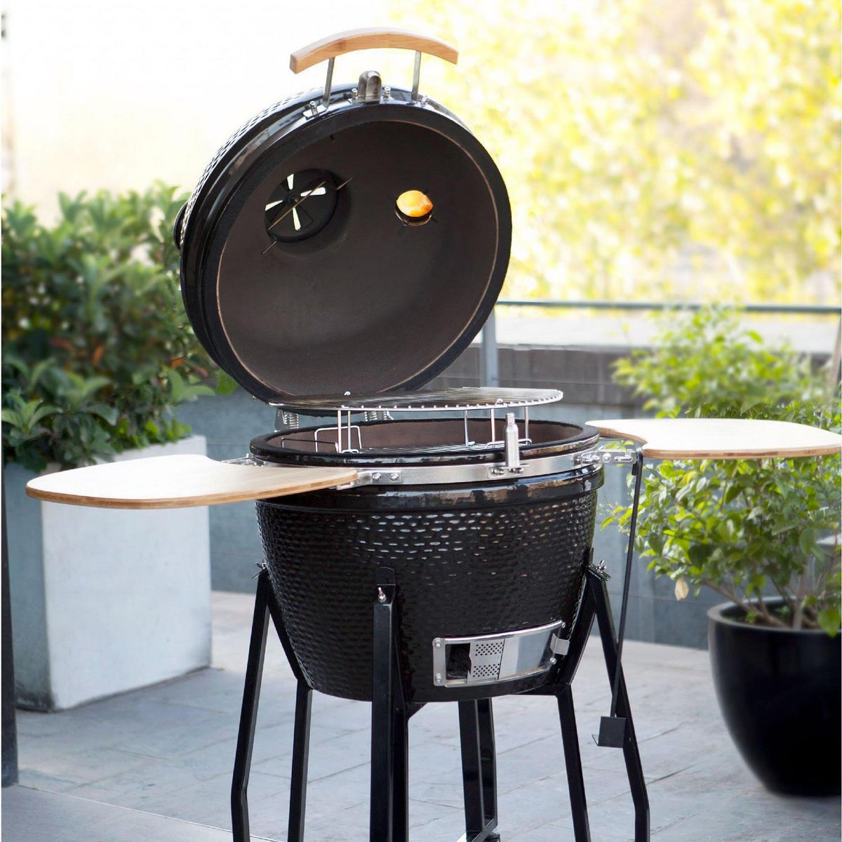 SIMPLE COOK - Parrilla a Carbón Kamado Simple Cook Tokio Black Cerámica