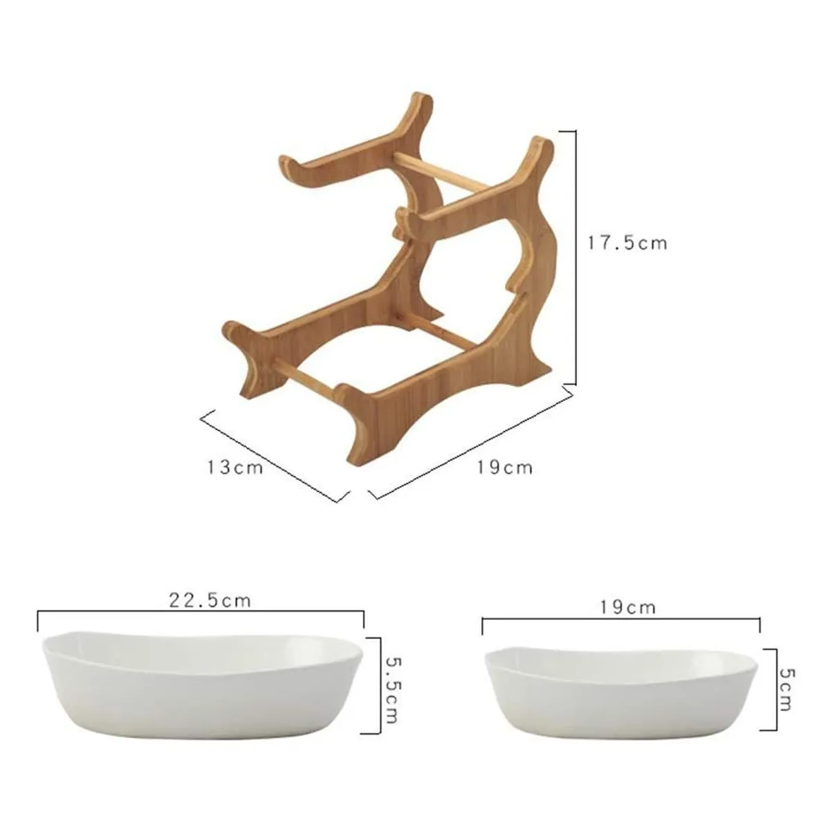 IMPORTADORA USA - Frutera Madera Redonda 22x15 cm Blanco