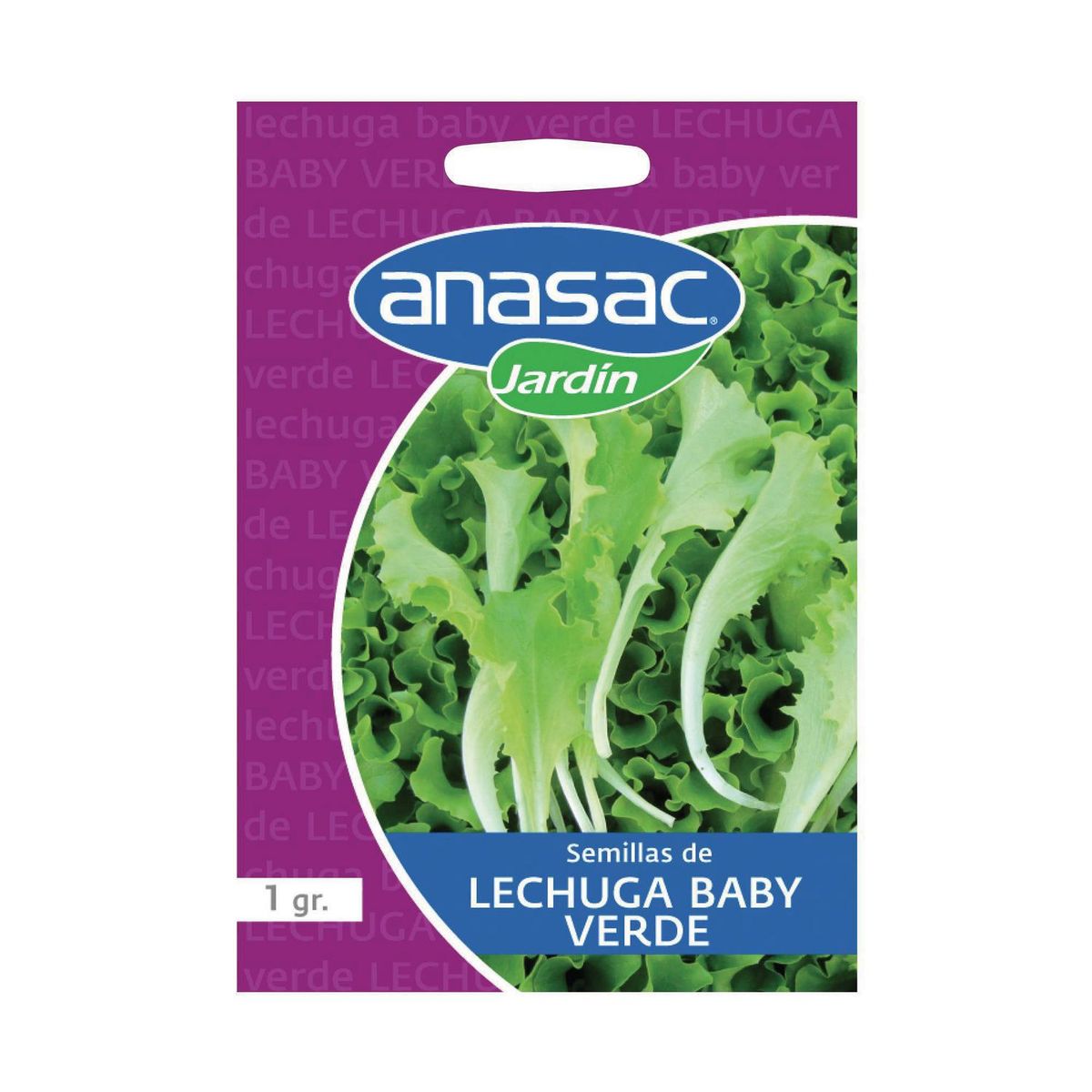 ANASAC - Semilla Hortaliza Lechuga Baby Leaf Verde 1 gr Sachet