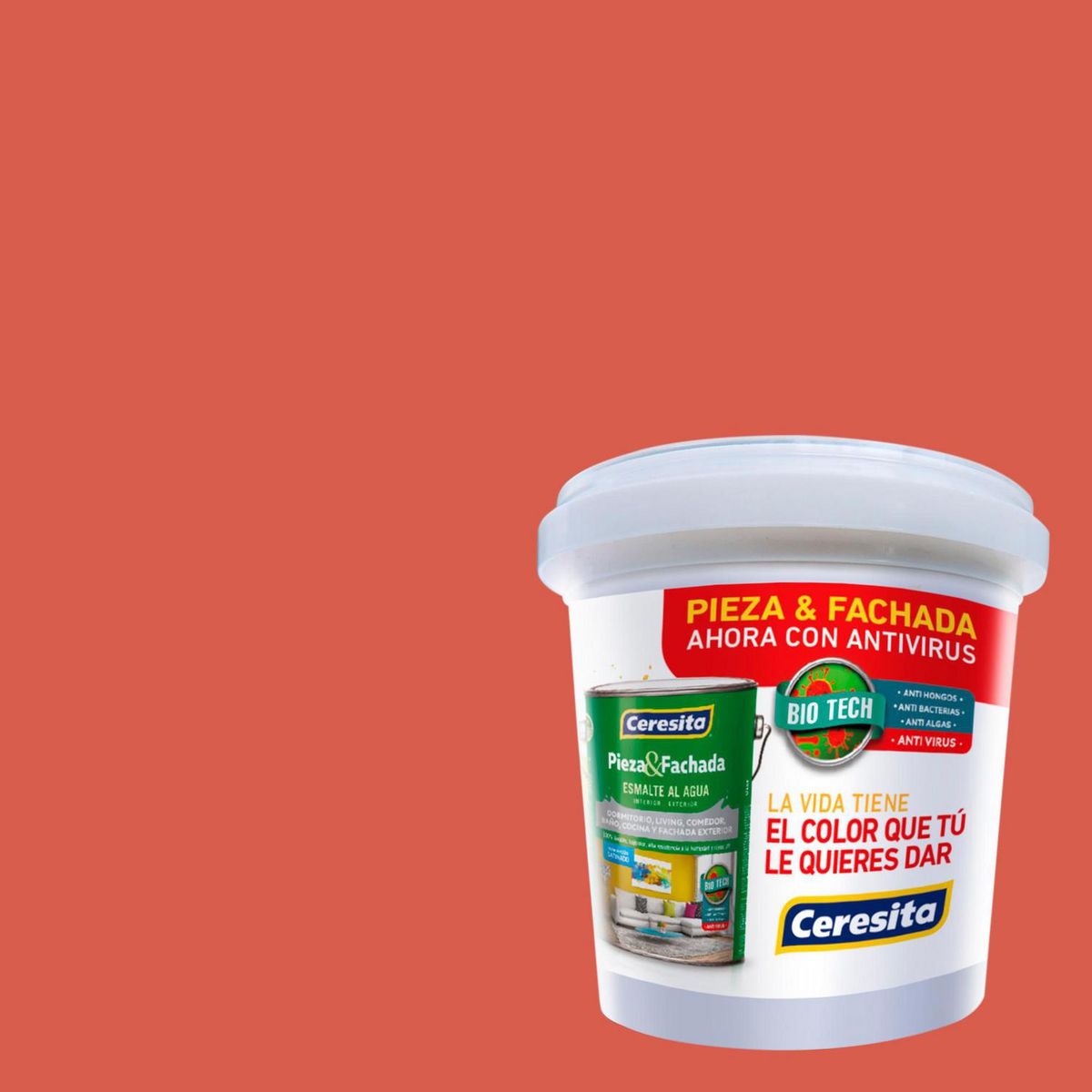CERESITA - Muestra Color 0.1 l Satinado Rojo Fired Orange