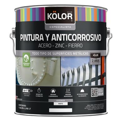 Pintura y anticorrosivo base agua mate gris grafiro 1 galn