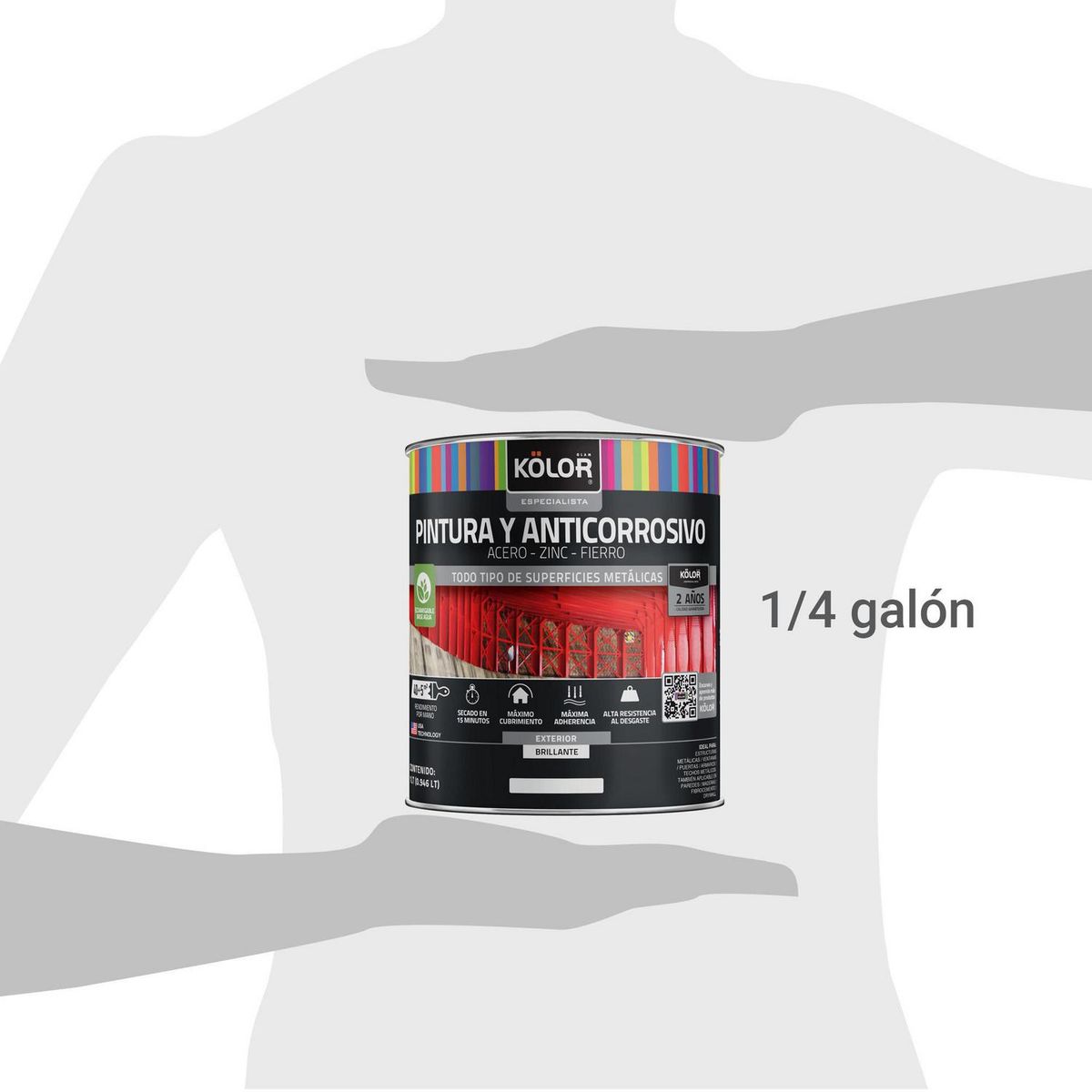 KOLOR - Pintura y Anticorrosivo Base Agua Tarro 0.25 galón(es) Brillante Azul