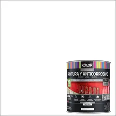 KOLOR - Pintura y anticorrosivo base agua brillante blanco 1/4GL