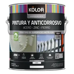 KOLOR - Pintura y anticorrosivo base agua mate blanco 1 galón