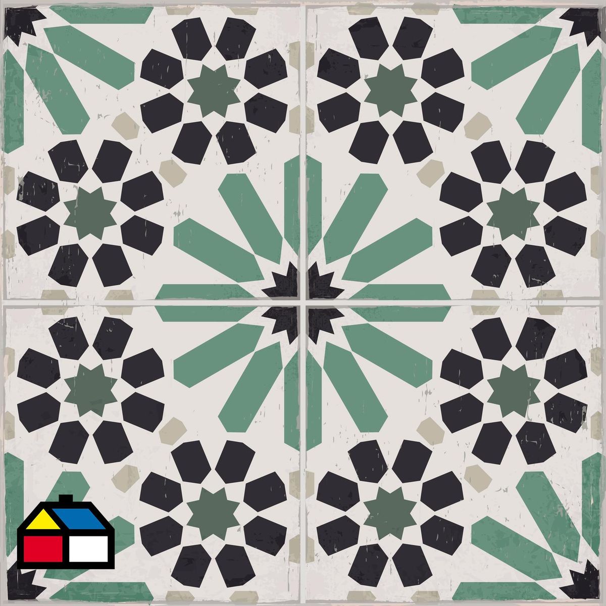 VALDECO - Baldosas autoadhesivas 33x33 sebu para piso y muro 6 unidades