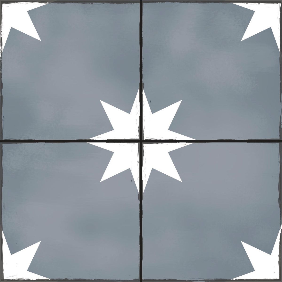 VALDECO - Baldosas autoadhesivas 33x33 estrella azul para piso y muro 6 unidade