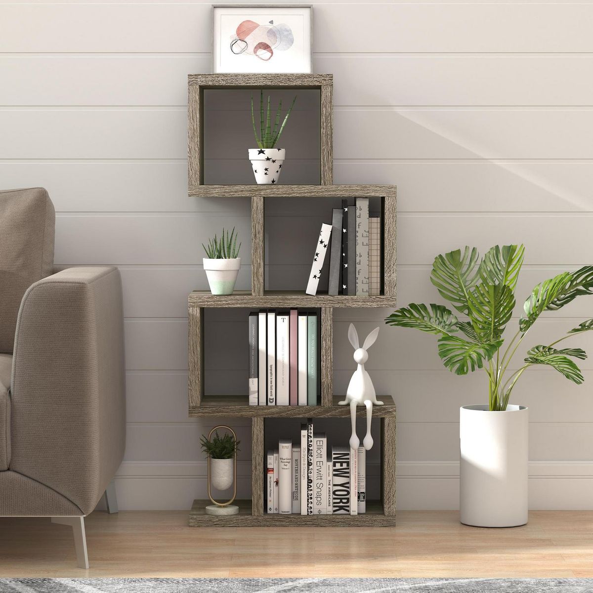 VEKKAHOME - Estante Sam Aglomerado 3 Nivel(es) 29x120x55 cm Café