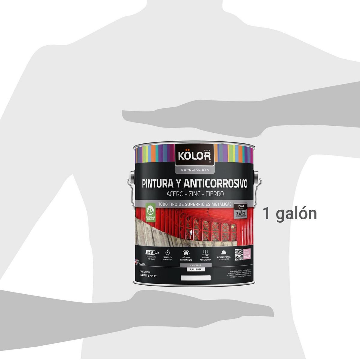 KOLOR - Pintura y Anticorrosivo Base Agua Lata 1 galón(es) Brillante Azul