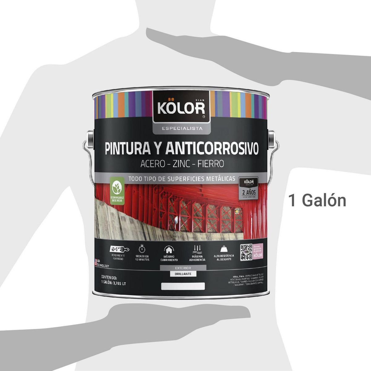 KOLOR - Pintura y Anticorrosivo Base Agua Lata 1 galón(es) Brillante Blanco