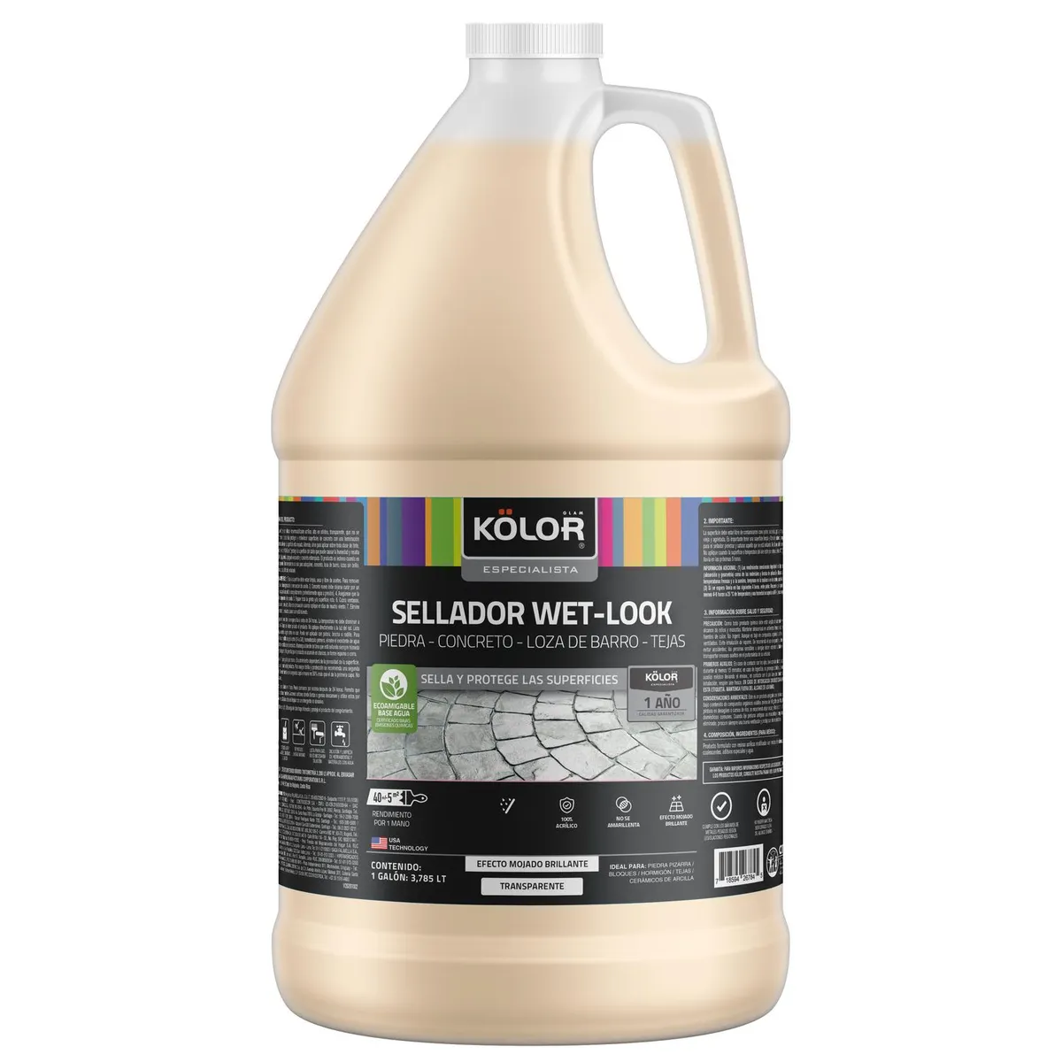 KOLOR - Sellador Impermeabilizante Efecto Mojado Brillante 1 galón(es) Transparente
