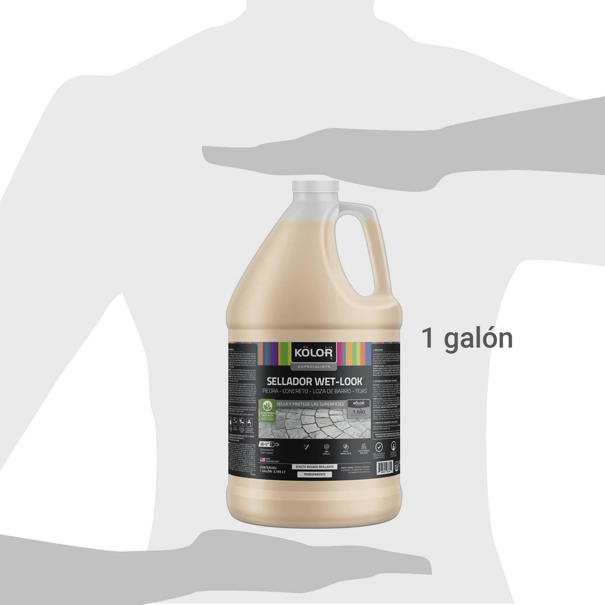 KOLOR - Sellador Impermeabilizante Efecto Mojado Brillante 1 galón(es) Transparente