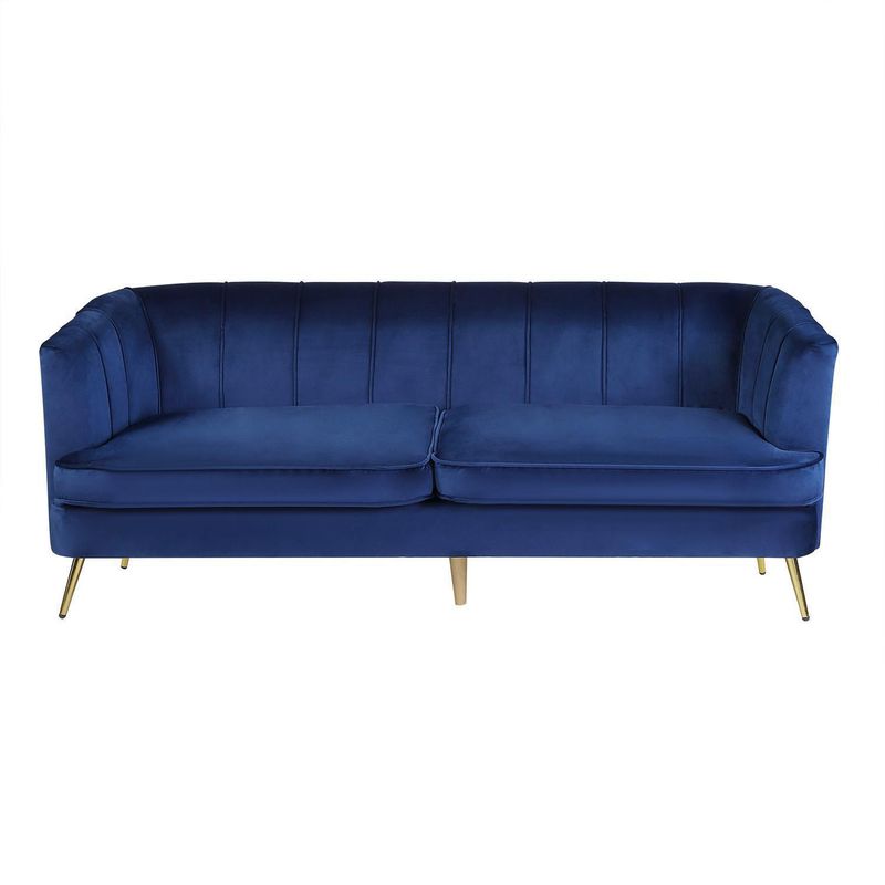 VEKKAHOME - Sofá 3 cuerpos Glasing 202x84x87 cm Azul