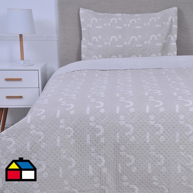 MASHINI - Cubrecama Quilt 1.5 plazas Portugal Multicolor
