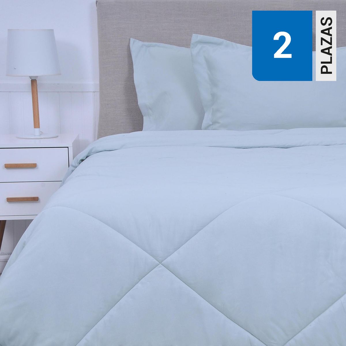 MASHINI - Plumón 2 plazas Celeste 