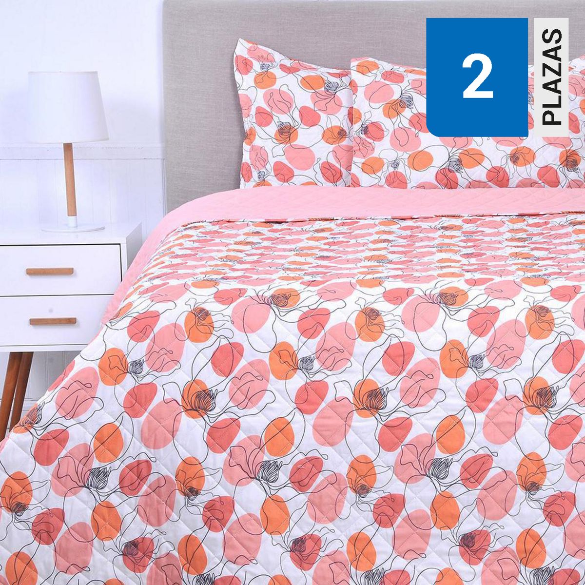 MASHINI - Cubrecama Quilt 2 plazas Angel Multicolor