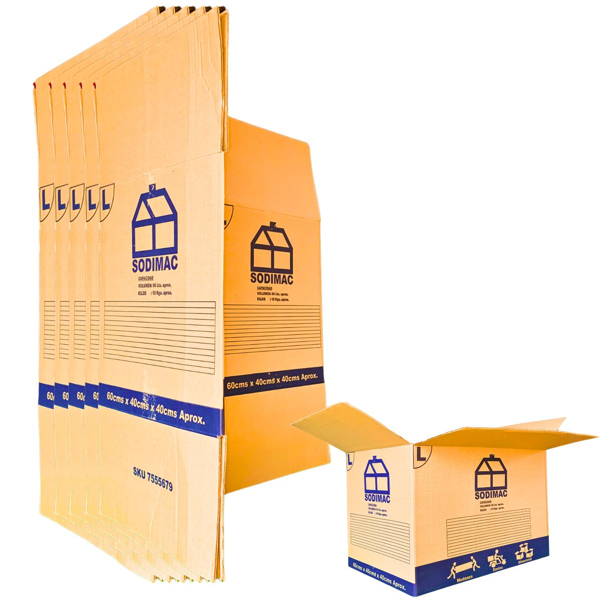 TOPEX - Set de cajas para embalaje 60x40x40 cm 5 unidades