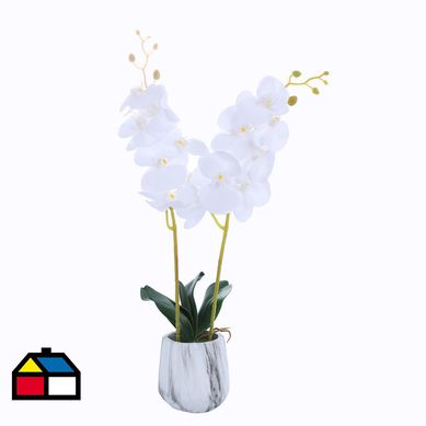 Arreglo oquidea artificial seda 45cm.